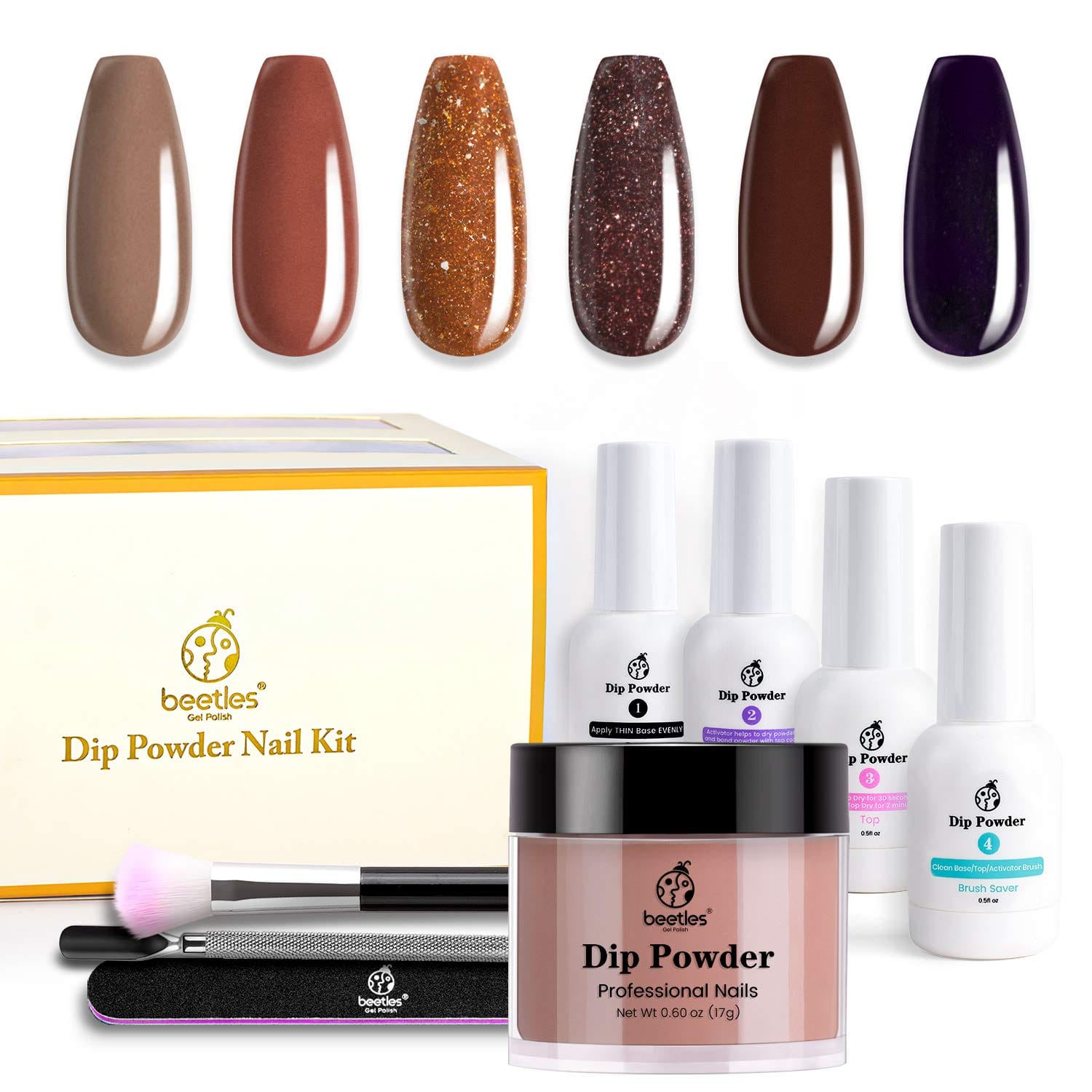 Beetles Dip Powder Nail Kit Starter – Nude 6 Colors