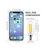 BRIMAX C35 LED Bulbs, 6W Candelabra Led Bulbs Dimmable, E12 Base, 2700K Warm Whit Glow