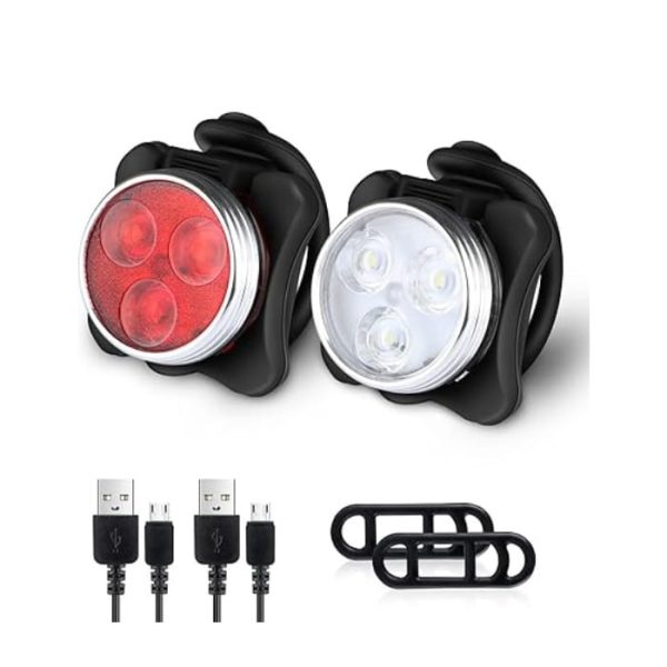 Defurhome Bike Light Set, Super Bright USB Rechargeable Bicycle Lights