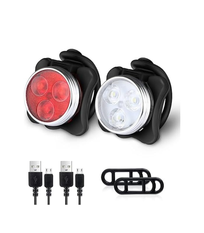 Defurhome Bike Light Set, Super Bright USB Rechargeable Bicycle Lights