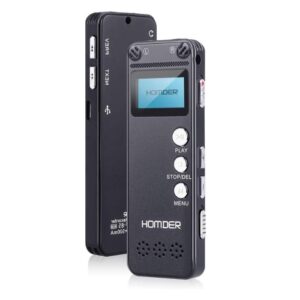 Digital Voice Recorder, Homder USB Professional Dictaphone Recorder with MP3 Player