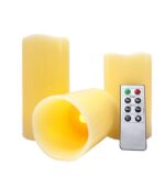 Flameless LED Candles – 3 Mooncandles with Remote Control