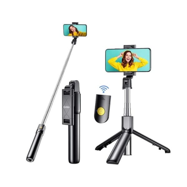 Gritin Selfie Stick, 4 in 1 Bluetooth Selfie Stick Tripod