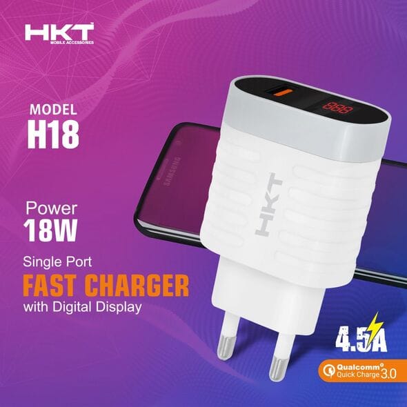HKT Digital Display 18W 4.5A Fast Charger