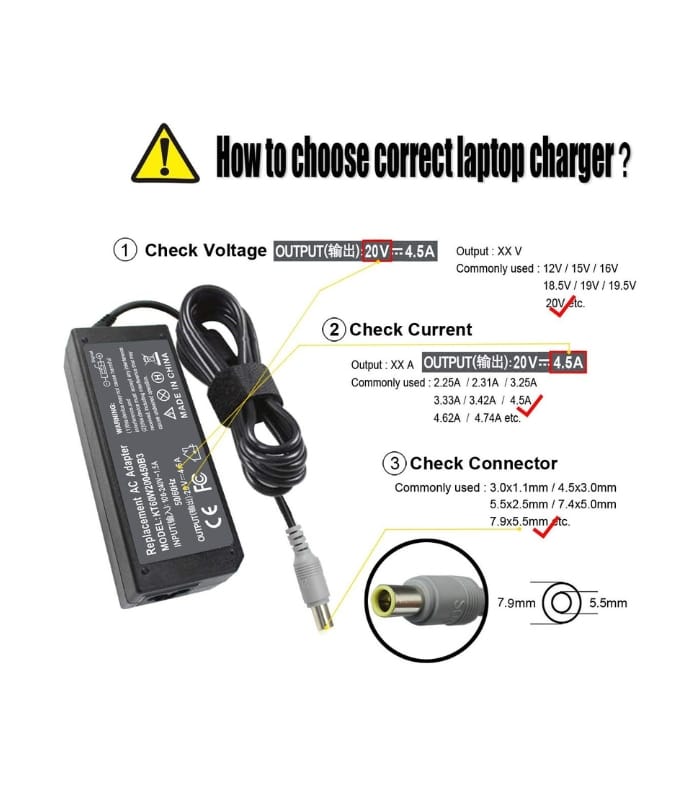 _HP USB-C 65W Laptop AC Adapter Charger Lenovo 90W 20V 4.5A 7.9*5.5mm Laptop