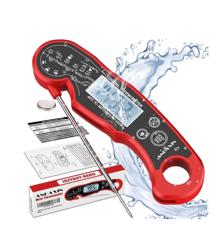 Meat Thermometer Instant Read, Digital Food Thermometer with Backlight and Calibration
