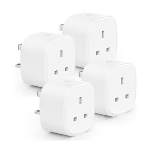 Meross Smart Plug Remote Control Plug Socket UK Smart Plugs that Work with Alexa, Google Home Pack Of 4