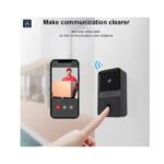 Mini Wireless Doorbell Camera WiFi Smart Home Security Camera with Chime, Black