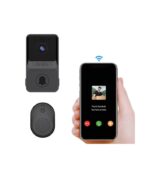 Mini Wireless Doorbell Camera WiFi Smart Home Security Camera with Chime, Black