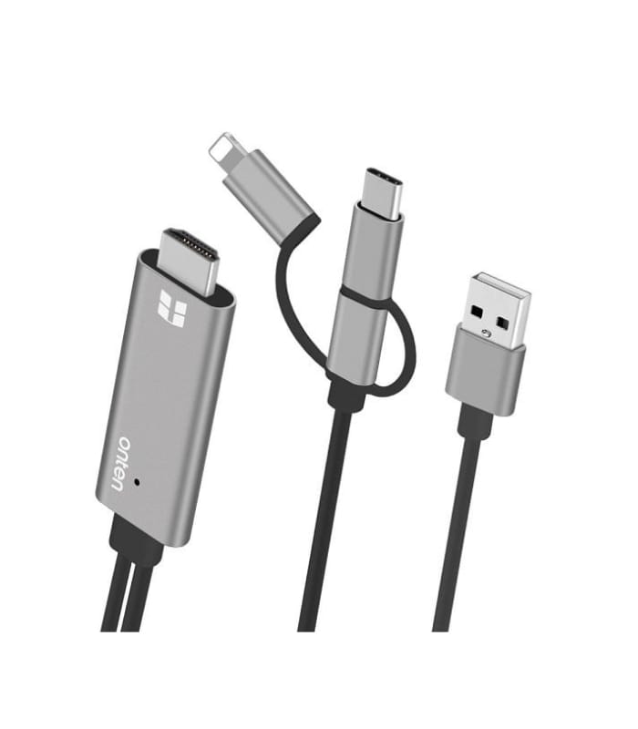 Onten Lightning/ USB-C/ microUSB To HDMI Cable 1.8M OTN-7537A Onten Lightning/ USB-C/ microUSB To HDMI Cable 1.8M OTN-7537A