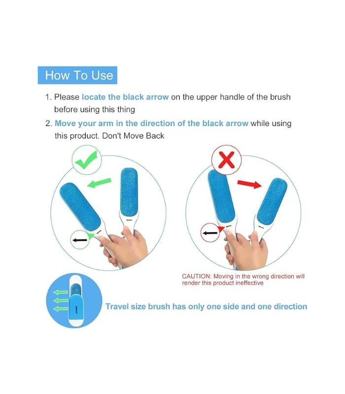 PETDOM Pet Hair Remover Brush for Clothes - Integrated Sturdy Handle PETDOM Pet Hair Remover Brush for Clothes - Integrated Sturdy Handle