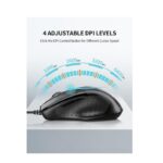 TECKNET USB Wired Mouse, 6-Button Corded Mouse with 4 Adjustable DPI