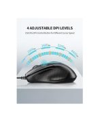 TECKNET USB Wired Mouse, 6-Button Corded Mouse with 4 Adjustable DPI