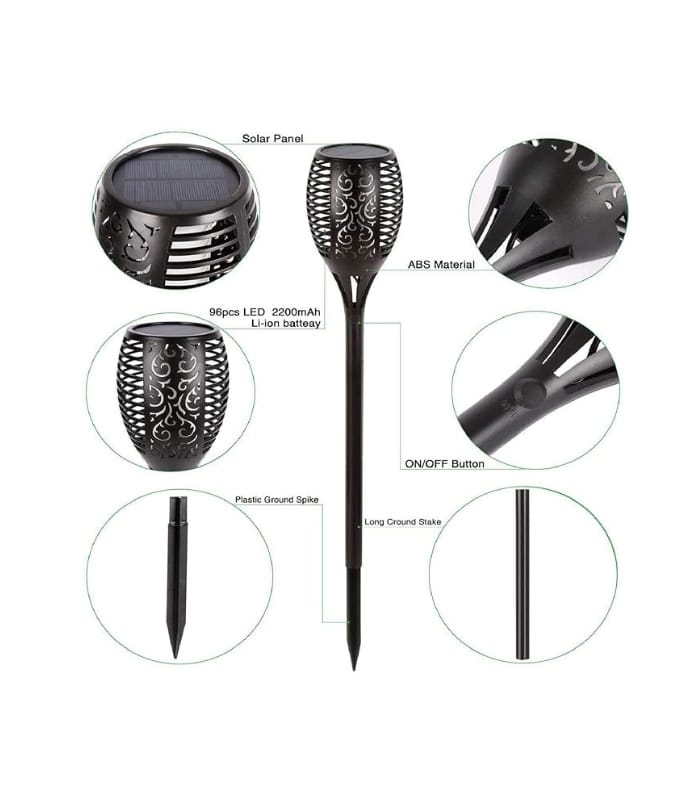 _WBM Smart Solar Light Torch, Waterproof, Flickering Flame Solar Lights Outdoor 4 Piece WBM Smart Solar Light Torch, Waterproof, Flickering Flame Solar Lights Outdoor 4 Piece