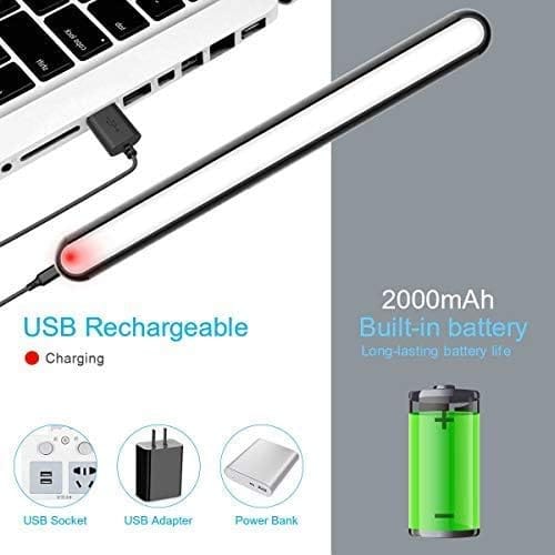 WILLED Rechargeable Light Bar, 3W Touch Light Built-in 2000mAh Battery