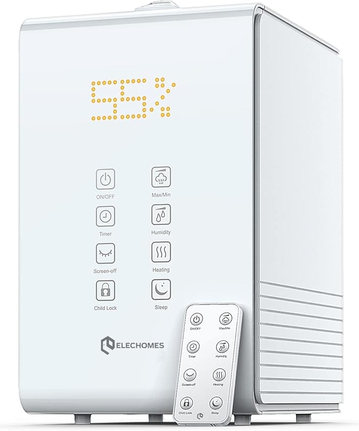 Elechomes Humidifier for Large Room Bedroom Plants, SH8820 Warm and Cool Mist Humidifiers, 5.5L
