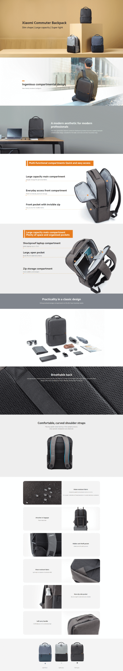 Xiaomi Commuter Backpack – Light Grey