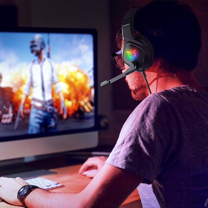 ONIKUMA K19 RGB Wired Stereo Gaming Headset True Noise Cancellation