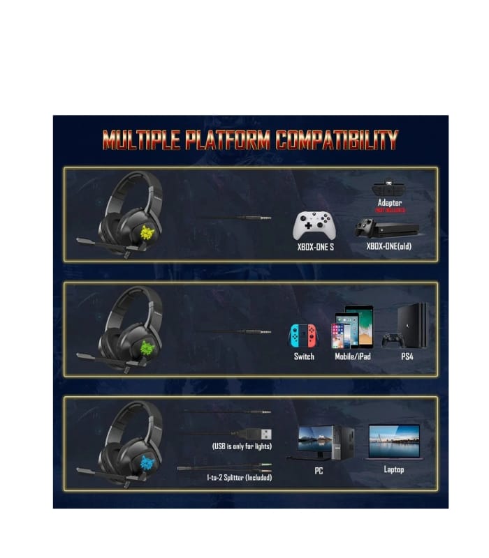 ONIKUMA K19 RGB Wired Stereo Gaming Headset True Noise Cancellation ONIKUMA K19 RGB Wired Stereo Gaming Headset True Noise Cancellation