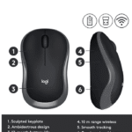 Logitech M185 Wireless Mouse, 2.4GHz with USB Mini Receiver, 12-Month Battery Life (Blue) Logitech M185 Wireless Mouse, 2.4GHz with USB Mini Receiver, 12-Month Battery Life (Blue)