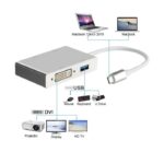 4 in 1 Multi Hub USB C to HDMI DVI VGA USB3.0 Converter Adapter