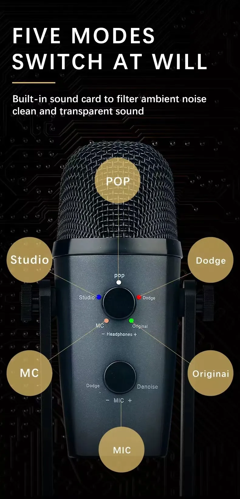 Jmary MC-PW10 Professional USB Microphone for pc and mobile