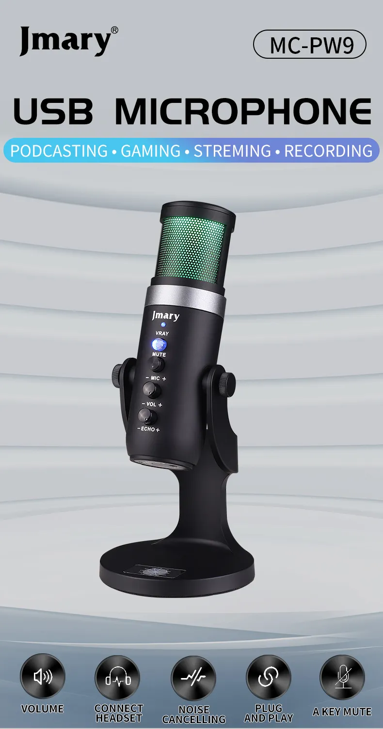 Jmary MC-PW9 RGB USB recording Microphone