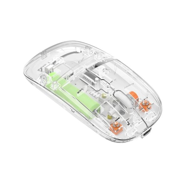 New Transparent Wireless + Bluetooth Dual-Mode Rechargeable Mouse