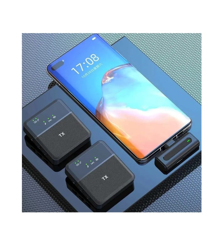 SX8 TYPE-C IPHONE DUAL PROFESSIONAL LAVALIER WIRELESS MICROPHONE WITH NOISE REDUCTION