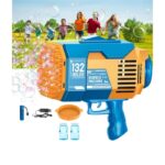 LAYPUNY 132 Holes Gatling Bubble Gun, Kids Toys Electric Bubble Machine