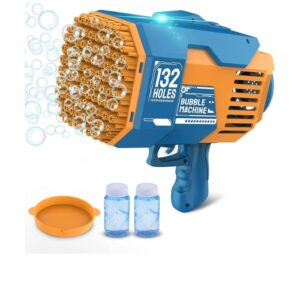 LAYPUNY 132 Holes Gatling Bubble Gun, Kids Toys Electric Bubble Machine