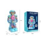 Gear Robot Toy, Electric Gear Robot Toy Transparent Gear Music/Light Gear Robot Toy, Electric Gear Robot Toy Transparent Gear Music/Light
