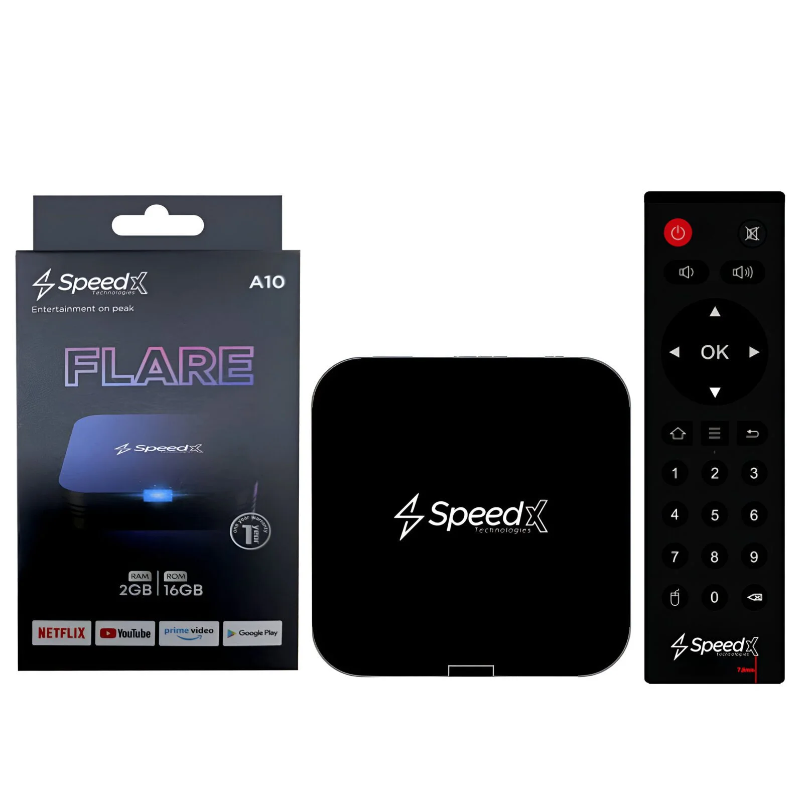 Speed-X Flare A10 Quad-Core 4K Smart TV Box 2GB+16GB