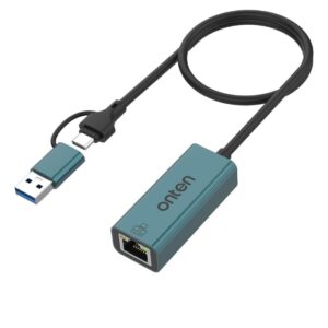 ONTEN UE106+ Ethernet Adapter USB-A & USB-C