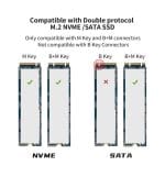 Onten UCA322+ 10Gbps M.2 M-key NVMe NGFF SSD Enclosure