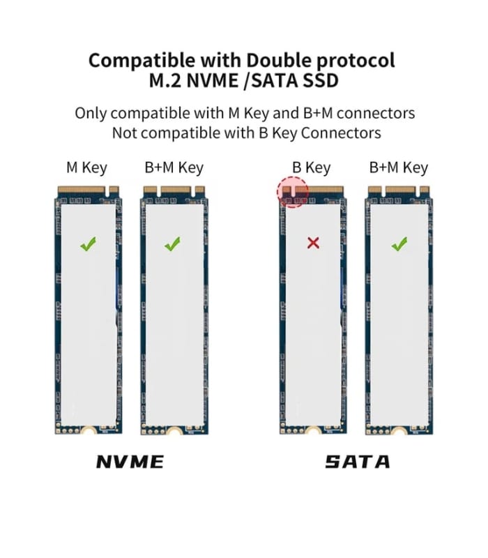 Onten UCA322+ 10Gbps M.2 M-key NVMe NGFF SSD Enclosure (2) Onten UCA322+ 10Gbps M.2 M-key NVMe NGFF SSD Enclosure