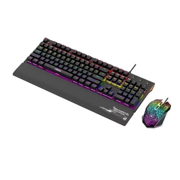 Friend Wolf XT10 Wired Mechanical Keyboard Mouse, Blue Switch