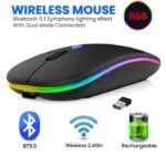 HP W10 Wireless RGB Bluetooth, Wireless, Rechargeable Slim Mouse (1) HP W10 Wireless RGB Bluetooth, Wireless, Rechargeable Slim Mouse