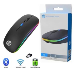 HP W10 Wireless RGB Bluetooth, Wireless, Rechargeable Slim Mouse